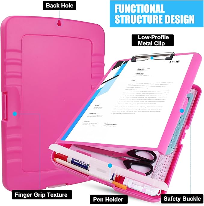 Plastic Clipboard with Storage, A4 Nursing Clipboard Folder with Pen Holder - Image 6