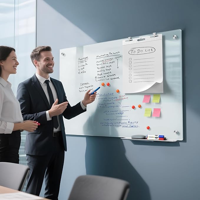 MaxGear Glass Whiteboard, Tempered Magnetic Dry Erase Board 48 x 30 Inch - Image 2