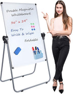 UIFER Stand White Board, Double Sided Magnetic Dry Erase Board Height by UIFER