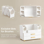hblife makeup organizer for vanity with brush holder, close-up detail