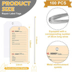 200 Pack Red Repair Tags with Wire Rope Service Repair Tags Numbered with Wire - Image 2