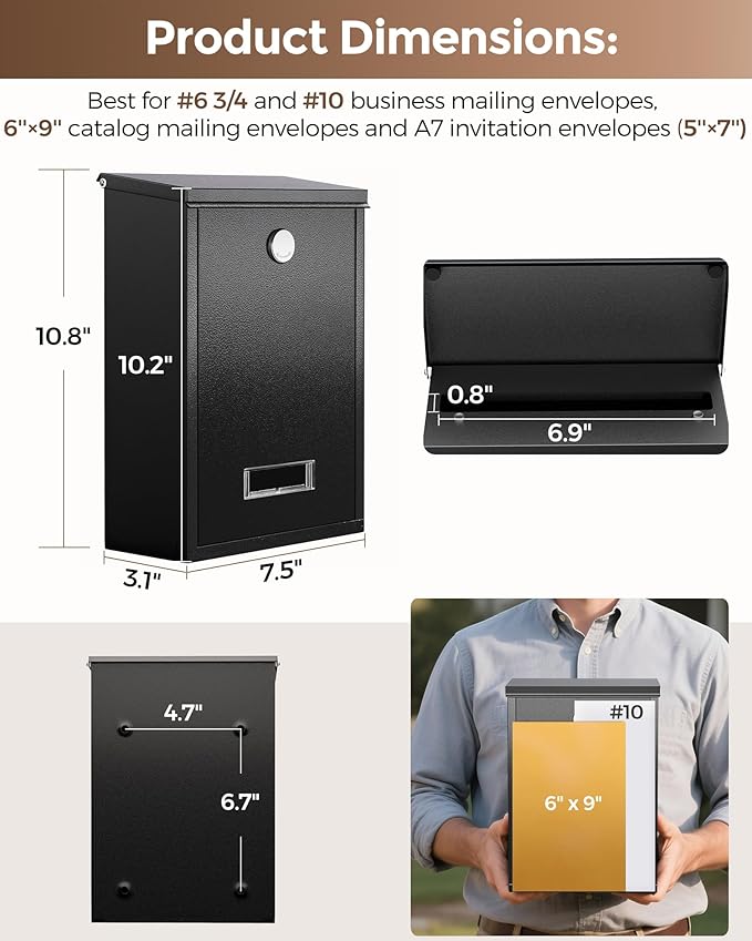 LAND·VOI Locking Wall-Mount Mailbox - Image 6