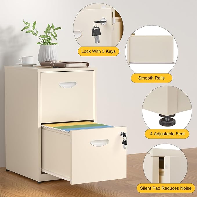 SteeLoong 2 Drawer File Cabinet - Image 6