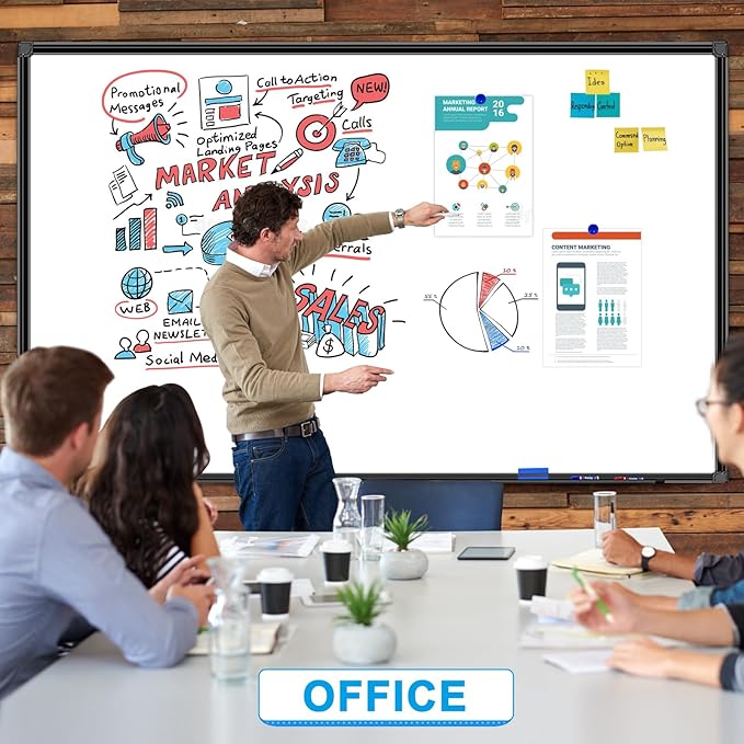 H-Qprobd 72"x48" White Board for Wall Large Magnetic Dry Erase Board - Image 6
