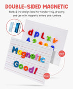 GAMENOTE White Board Dry Erase, Small Magnetic Lined White Board Set, Double - Image 2