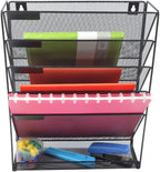 EASEPRES Hanging File Holder Organizer, 6 Tier Mesh Metal Wall Mount Document - Image 6
