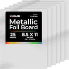 Hygloss Metallic Cardstock Sheets – 25 Shiny Silver Sheets, 8.5” x 11” by HyglossProductsInc