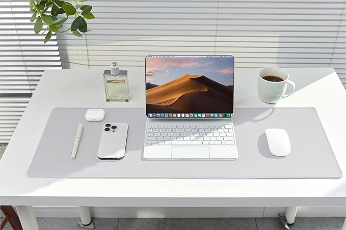 ALOANES Silvery Waterproof Desk Mat, Large Mouse Pad - Image 7