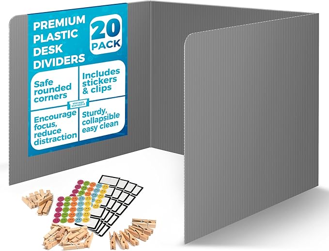 20-Pack Desk Dividers for Students by Storage+Standard