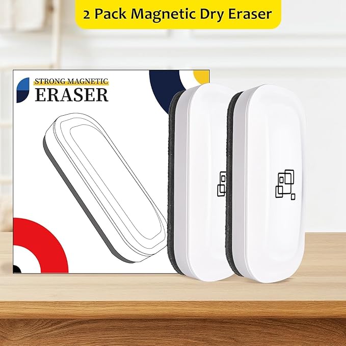 Maxtek Magnetic Dry Erase Eraser, 2 Pack, - Image 8