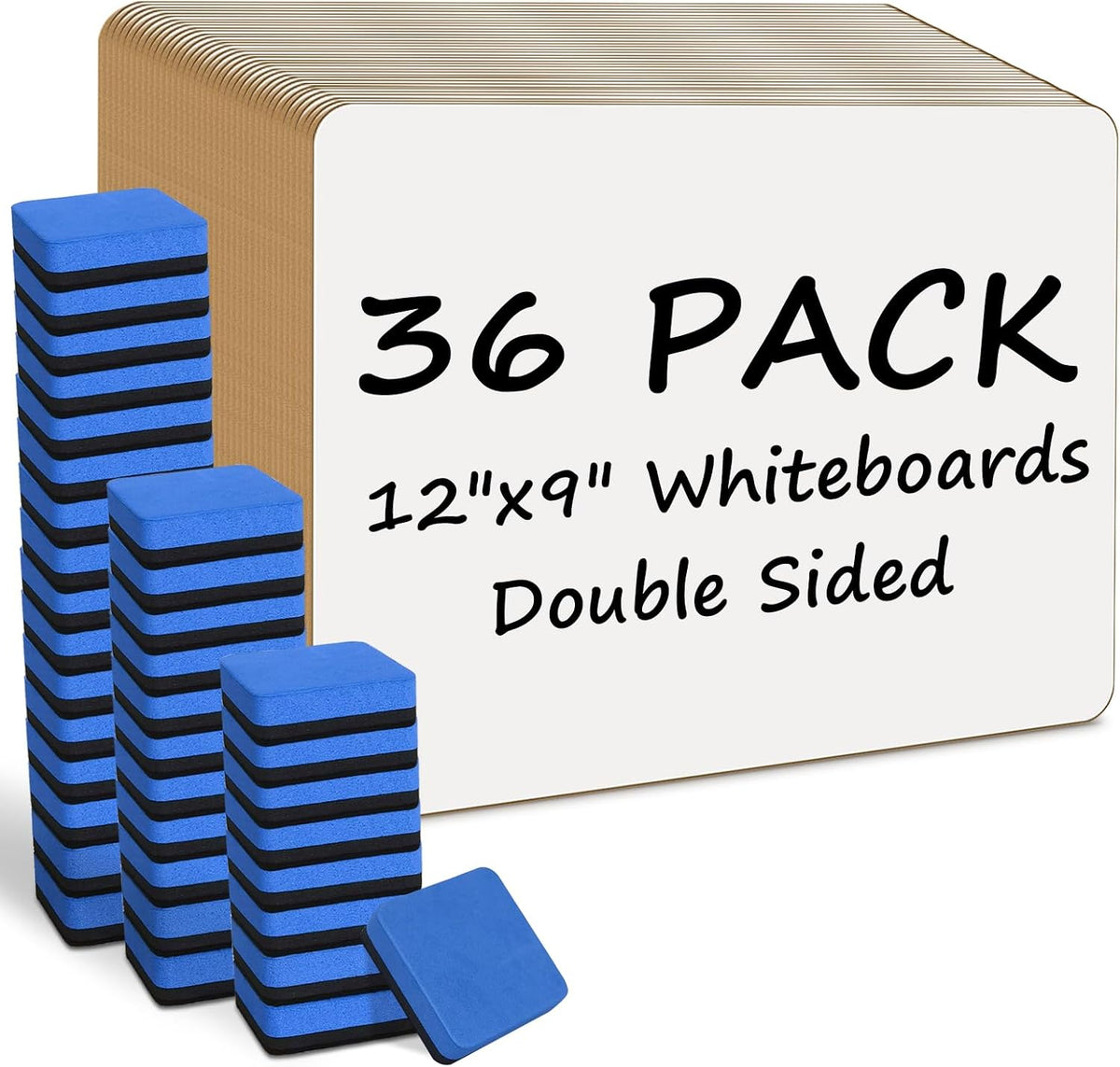 36 Pack 9"X12" Small White Boards for Students,Portable Mini Dry Er...
