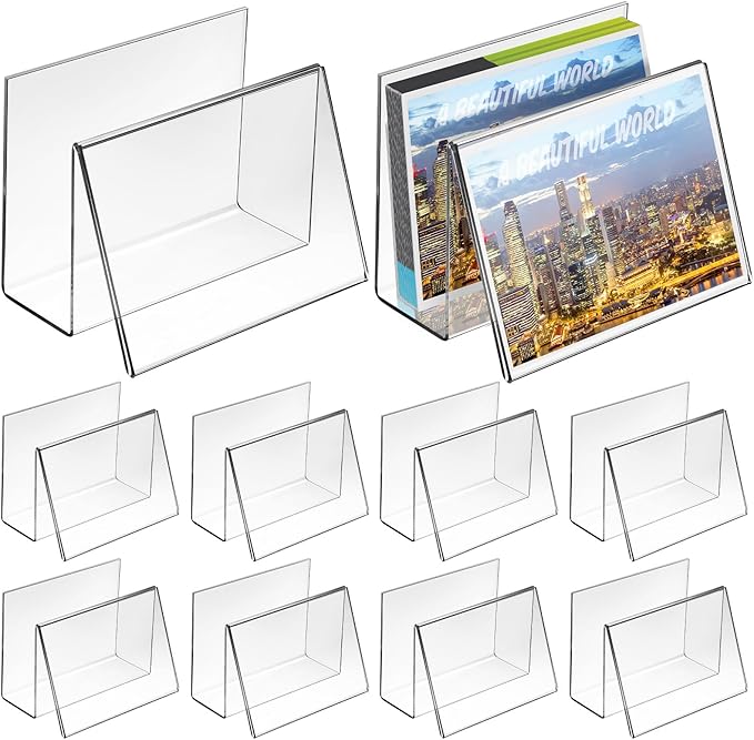 Crtiin 10 Pcs Clear Acrylic Postcard Holder Business Card Holder Greeting Card - Image 8
