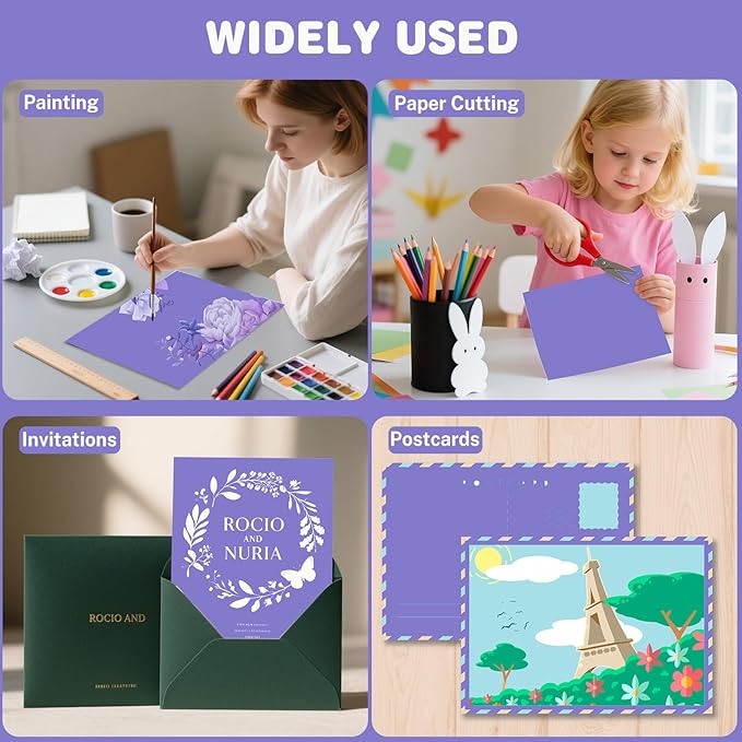 Cardstock 8.5 X 11, 40 Sheets, Dark purple Card Stock, 75lb/ 200gsm Copy Paper - Image 7