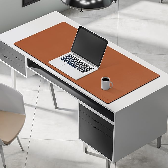 Mydours Cork & PU Leather Desk Mat, Dual-Sided Portable Desk Pad Blotter - Image 4