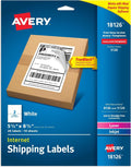 Avery Half-Sheet Printable Shipping Labels, 5.5" x 8.5" Customizable Stickers, White, 20 Blank Mailing Labels, Great for Mailing, Shipping, Organizing, and More (18126) (Pack of 5)