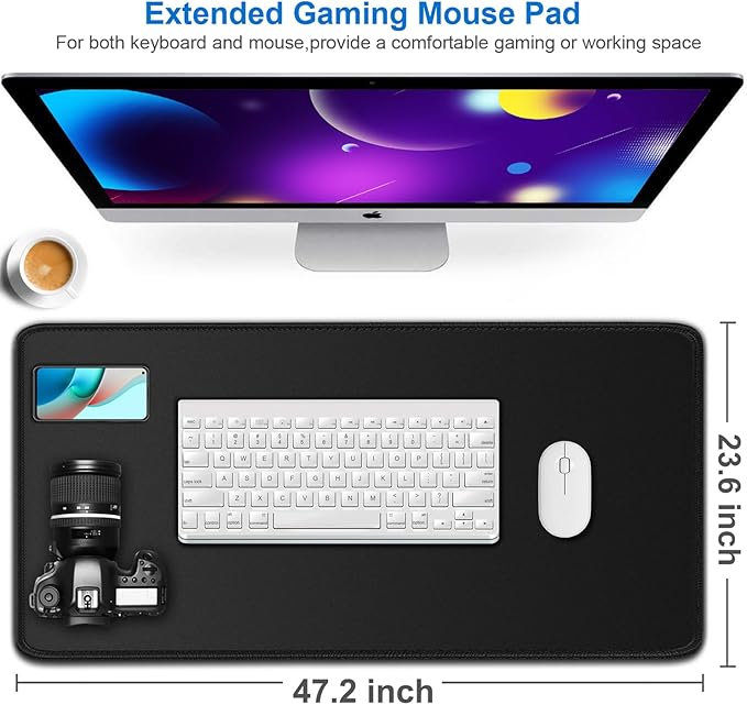 Large Extended Long Mousepad, 47.2x23.6 inch Large Gaming Non-Slip Mouse pad - Image 2