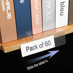 60 Pcs Moveable Shelf Label Holders 7.5”x4” Clear Shelves Tags Library - Image 4