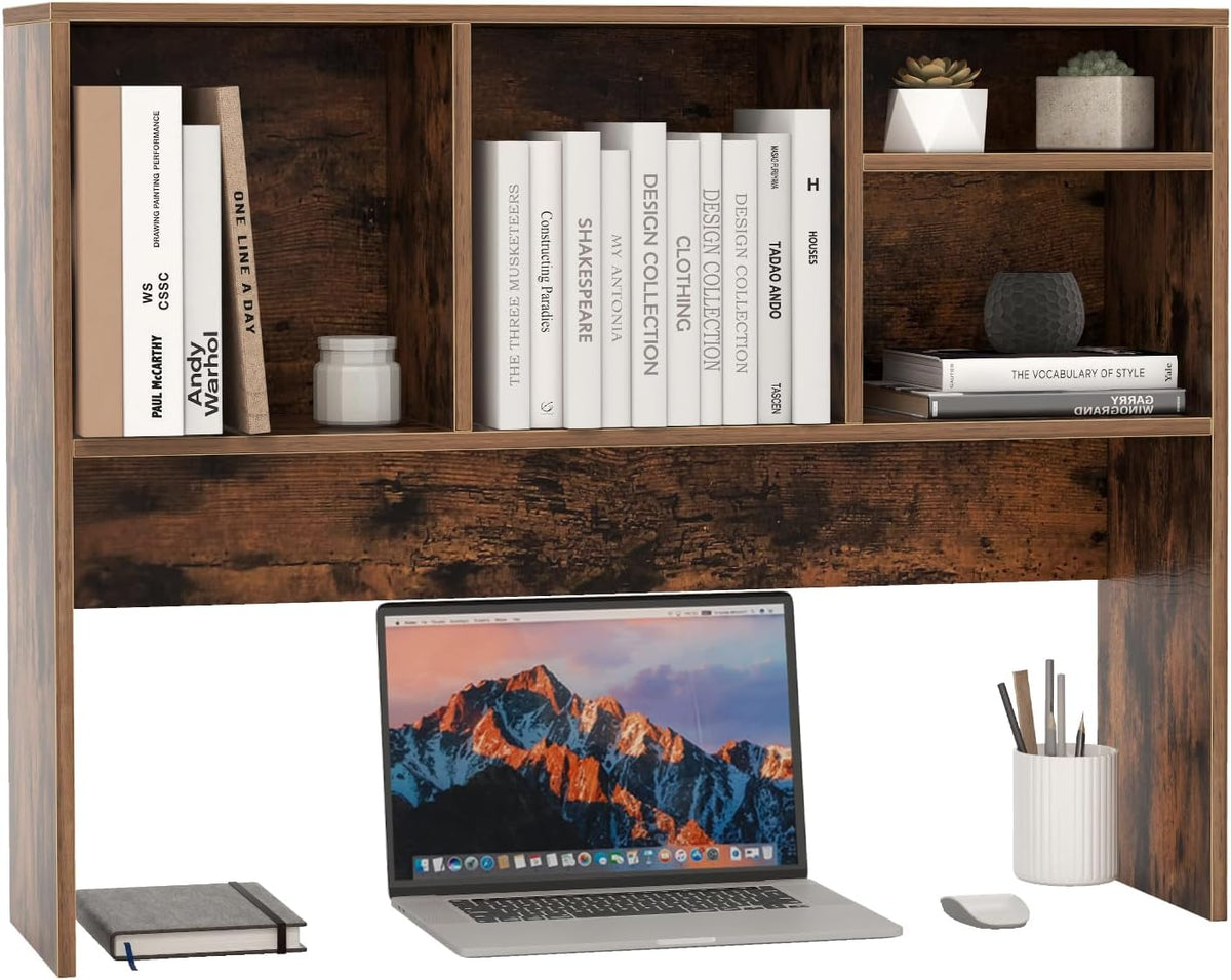 GOFLAME 4 Cubes Desktop Bookshelf, 37” Tabletop Wood Desk Shelf for Computer ...