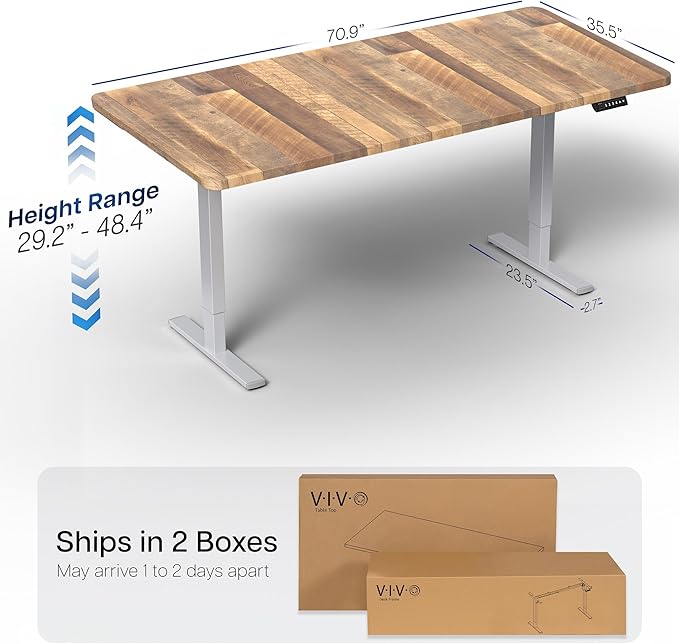 VIVO Electric 71 x 36 in Standing Desk, Memory Height Adjustment, 1B Series - Image 3