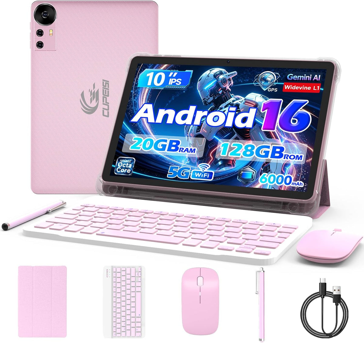 CUPEISI Android 16 Tablet 10 Inch, 20GB RAM+128GB ROM/ 2TB Expandable, 2.0GHz...