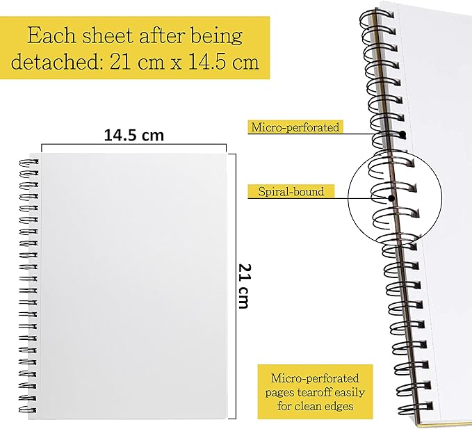 Elan A5 Drawing Book, 50 Sheets Italian Paper 90 lb/200 GSM, Acid-Free Sketch - Image 3