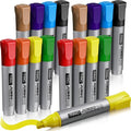 Fuutreo 16 Pcs Jumbo Size Permanent Markers Bulk Large Chisel Tip Permanent by Fuutreo