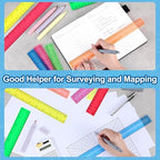 12 Inch Plastic Rulers, 32 Pack Assorted Colors Transparent Ruler Bulk - Image 5