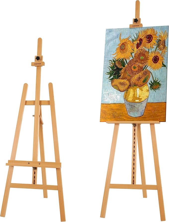 VISWIN Wooden Art Easel for Painting, Adjustable & Foldable Beech Wood Display by VISWIN