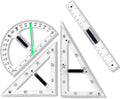 Magnetic Geometry Tool, Protractor, Triangle Rulers Easy Attachment Blackboard by CAQ