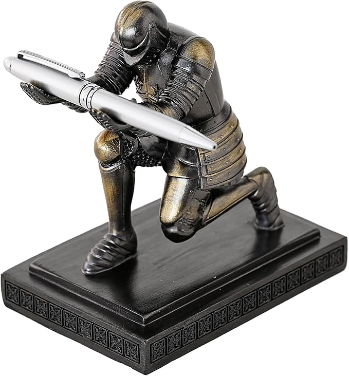 Amoysanli Executive Knight Pen Holder Decorative Resin Pen Holders by Amoysanli