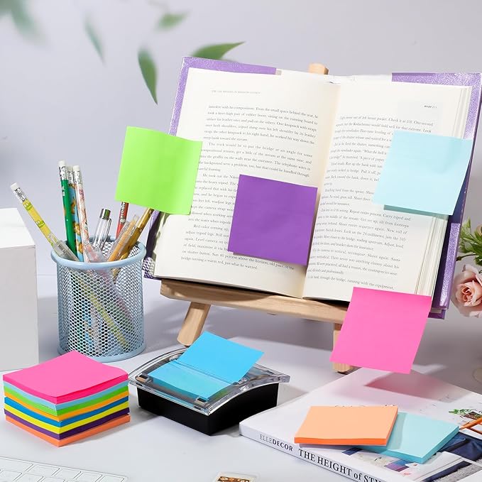 Meanplan 3 Pack Pop up Sticky Dispenser Note Holder Black Base - Image 6