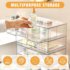 2 Pack Stackable Makeup Organizer, 12.1''L Acrylic Bathroom Organizer and - Image 4