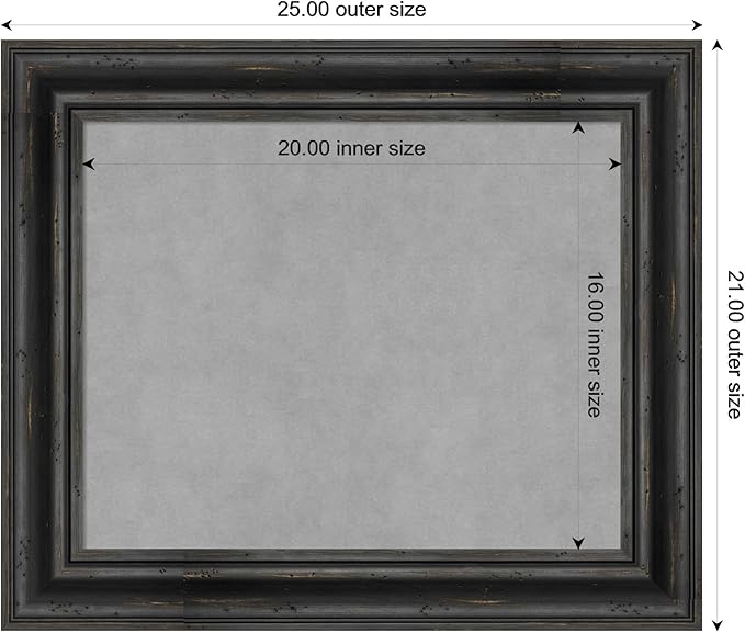 Amanti Art Black Framed Magnetic Board 21x25 Small Vision Board - Image 4