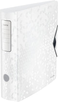 Leitz A4 Lever Arch File Active, White, Curved Spine 75mm Width, Elastic Fastening, Light polyfoam, Wow Range, 11060001