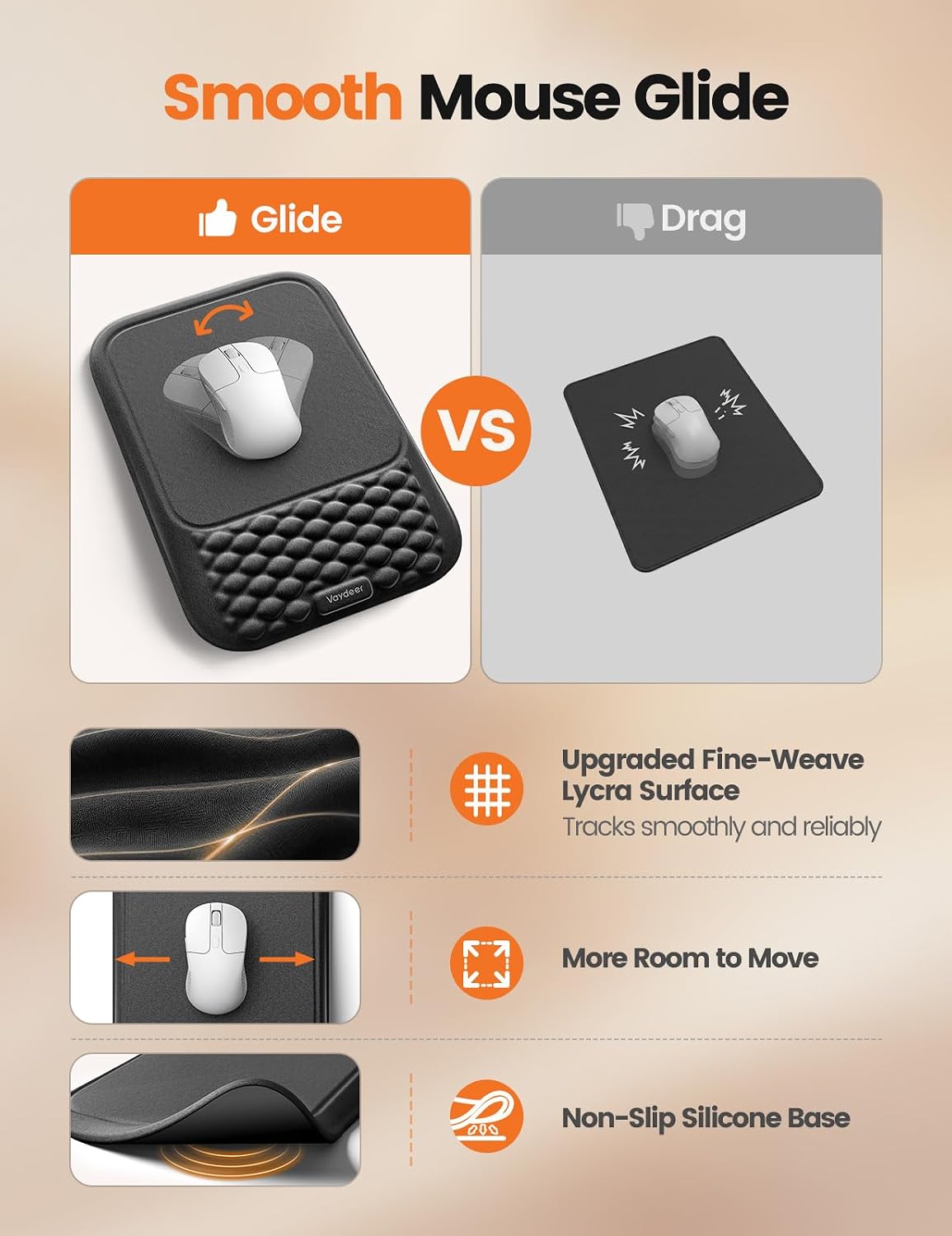 Vaydeer Ergonomic Keyboard Wrist Rest and Mouse Pad with Wrist Rest Set