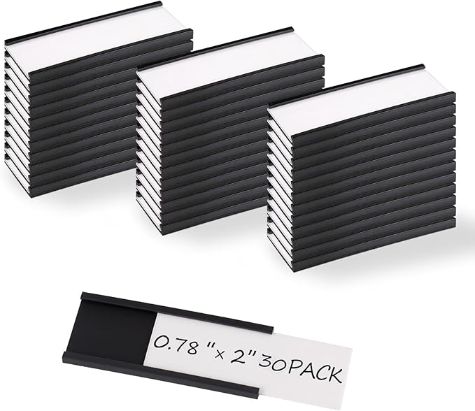 Realth C Channel Magnetic Label Holders 30 Pack 0.78" x 2" by Realth
