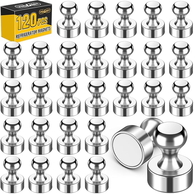 VNDUEEY 120 Pack Fridge Magnets, Refrigerator Magnets Strong Whiteboard Magnet by VNDUEEY