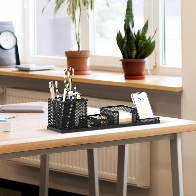 SUPEASY Pen Holder for Desk, 6 Piece Mesh Desk Organizer set for Office - Image 6