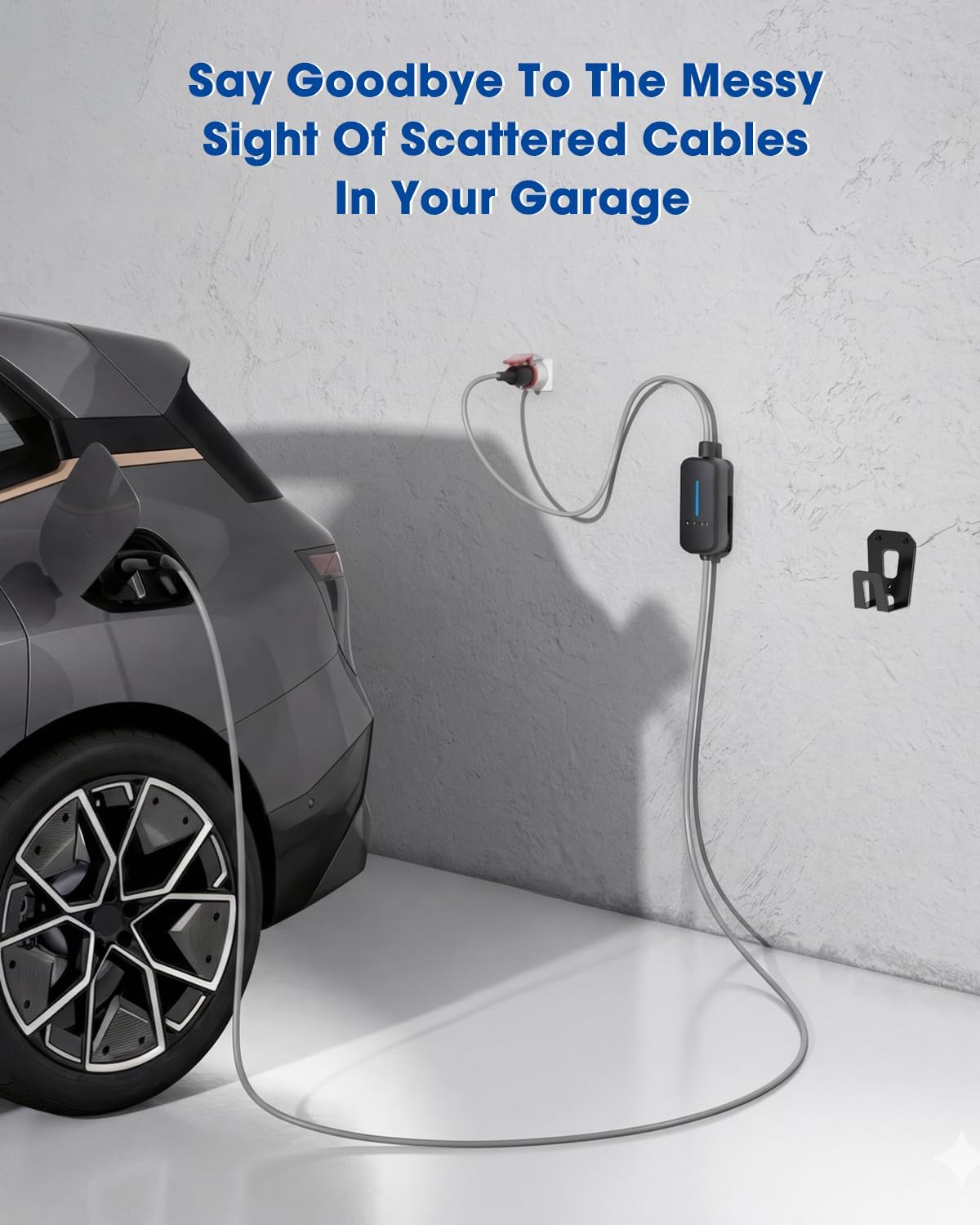 Wall Mount Organizer Kit for BMW Flexible Fast Charger 2.0, 3-Piece Garage Ch...
