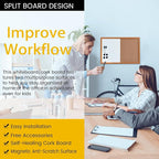 Combination Writeboard 24"x 18" Magnetic Whiteboard & Cork Board Dry Erase - Image 7