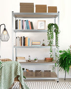 workpro 5-tier shelving, 48”w x 24”d x 72”h shown in use