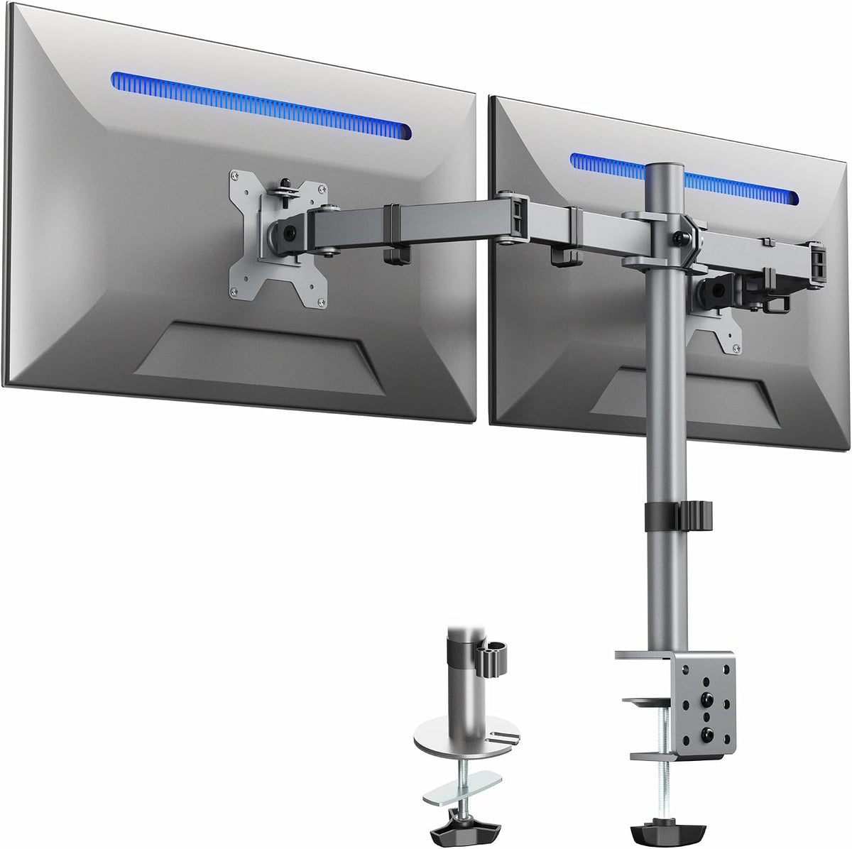 VIVO Dual Monitor Desk Mount, Heavy Duty Fully Adjustable Steel Stand, Holds 2