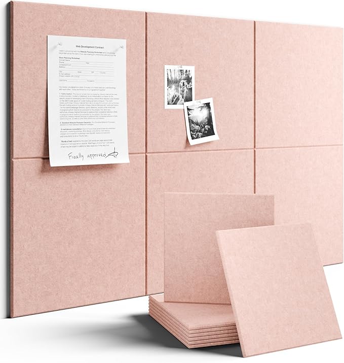 Fluxynara Large Felt Bulletin Board 36" x 24" Cork Board Alternative-6 Pack by FLUXYNARA