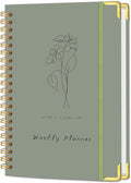 Undated Weekly Planner with Metal Corner Hardcover Notebook, A5 Size Journal by KAICNPAPER