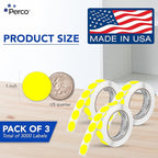 Perco Fluorescent Yellow 1-Inch Round Circle Dot Sticker Labels - Image 2