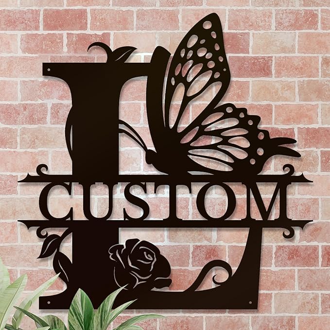 Personalized Custom Letter Name metal Signs, Custom Black Letter Monogram Wall - Image 4