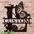 Personalized Custom Letter Name metal Signs, Custom Black Letter Monogram Wall - Image 4