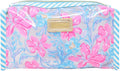 Lilly Pulitzer Vinyl Pouch, Beachside Haven | Cute, Semi-Clear, Water Resistant, Zipper Bag Pencil Case for Stationery, Small Toiletries, and Makeup