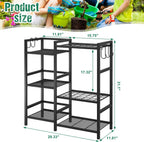 keomaisyto garden tool organizer with large hooks, garage, side view