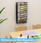 Solinxe 10 Tier Wall File Organizer, Vertical Mesh Paper Mail Organizer Wall - Image 6